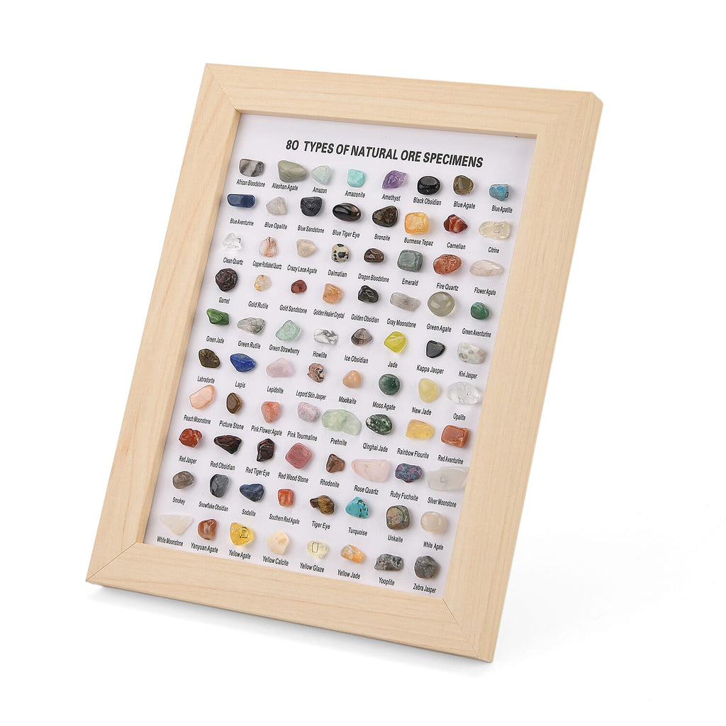 80 Genuine Gemstone Frame Collection with Bracelet (Size 7 Stretchable) - Tiger Eye