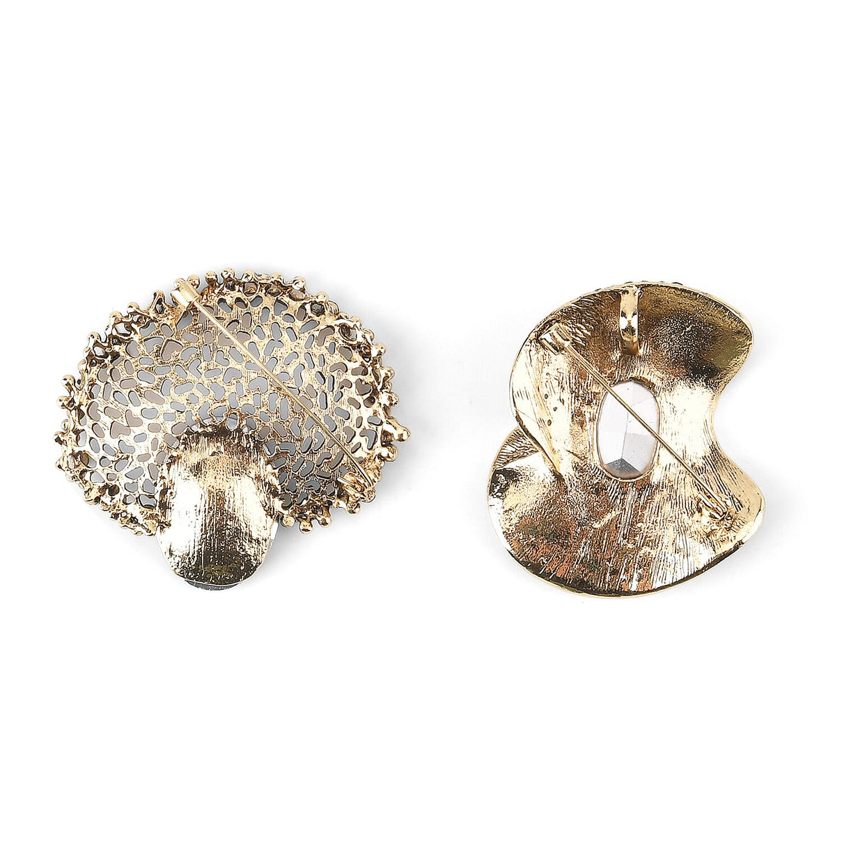Set of 2 Vintage-Inspired Sparkling Stone Brooches - Green V32521481 8