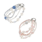 Set of 2 Stylish Beaded Phone Charms Chain - Pink & Blue