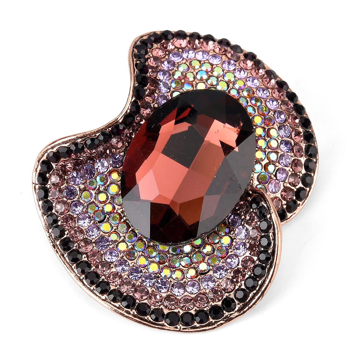 Set of 2 Vintage-Inspired Sparkling Stone Brooches - Purple V32529343 7