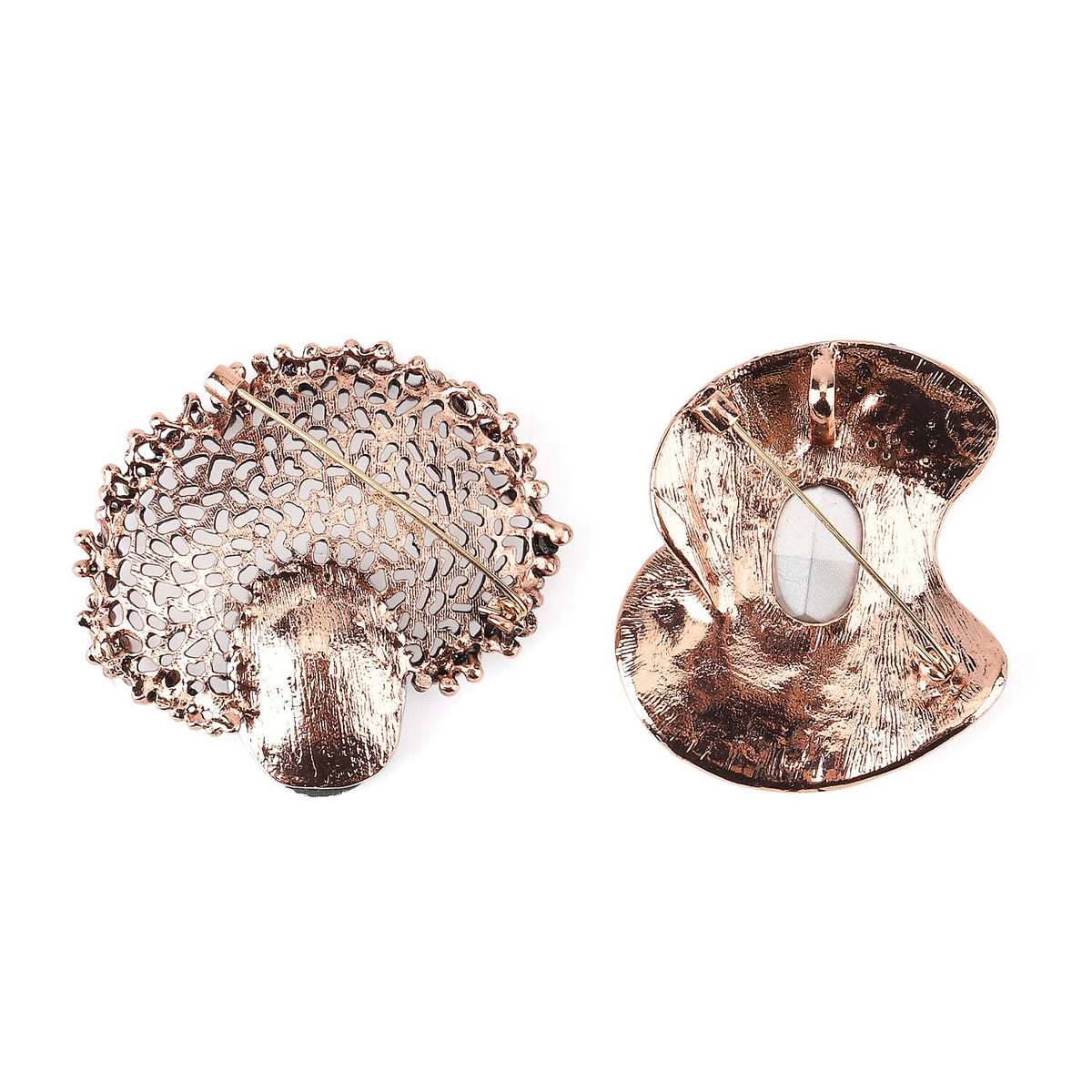 Set of 2 Vintage-Inspired Sparkling Stone Brooches - Purple V32529343 8