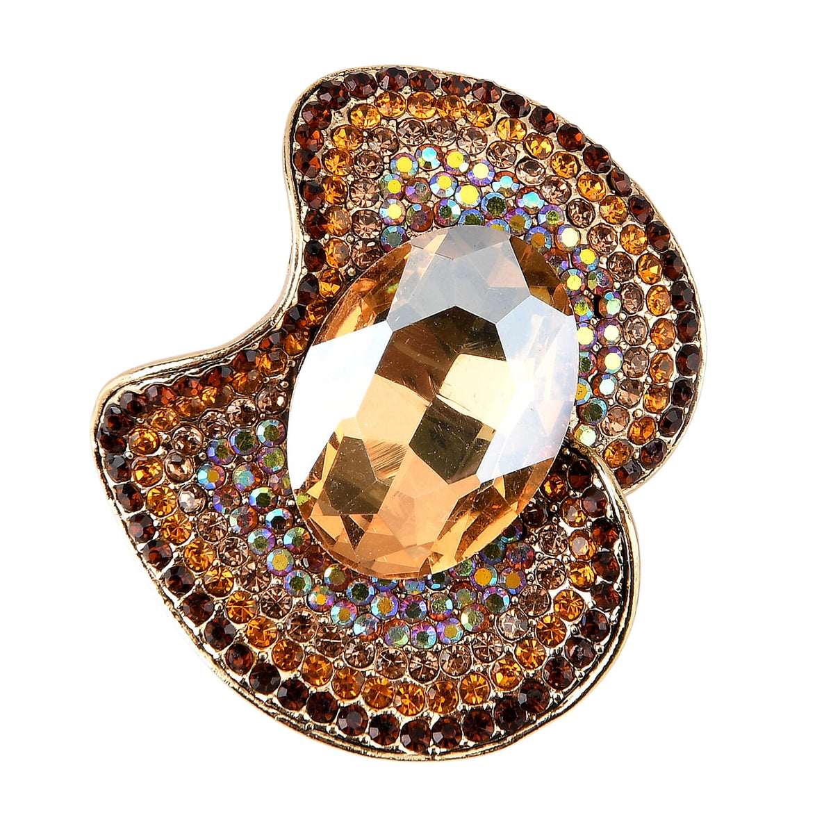 Set of 2 Vintage-Inspired Sparkling Stone Brooches - Yellow V32521733 7