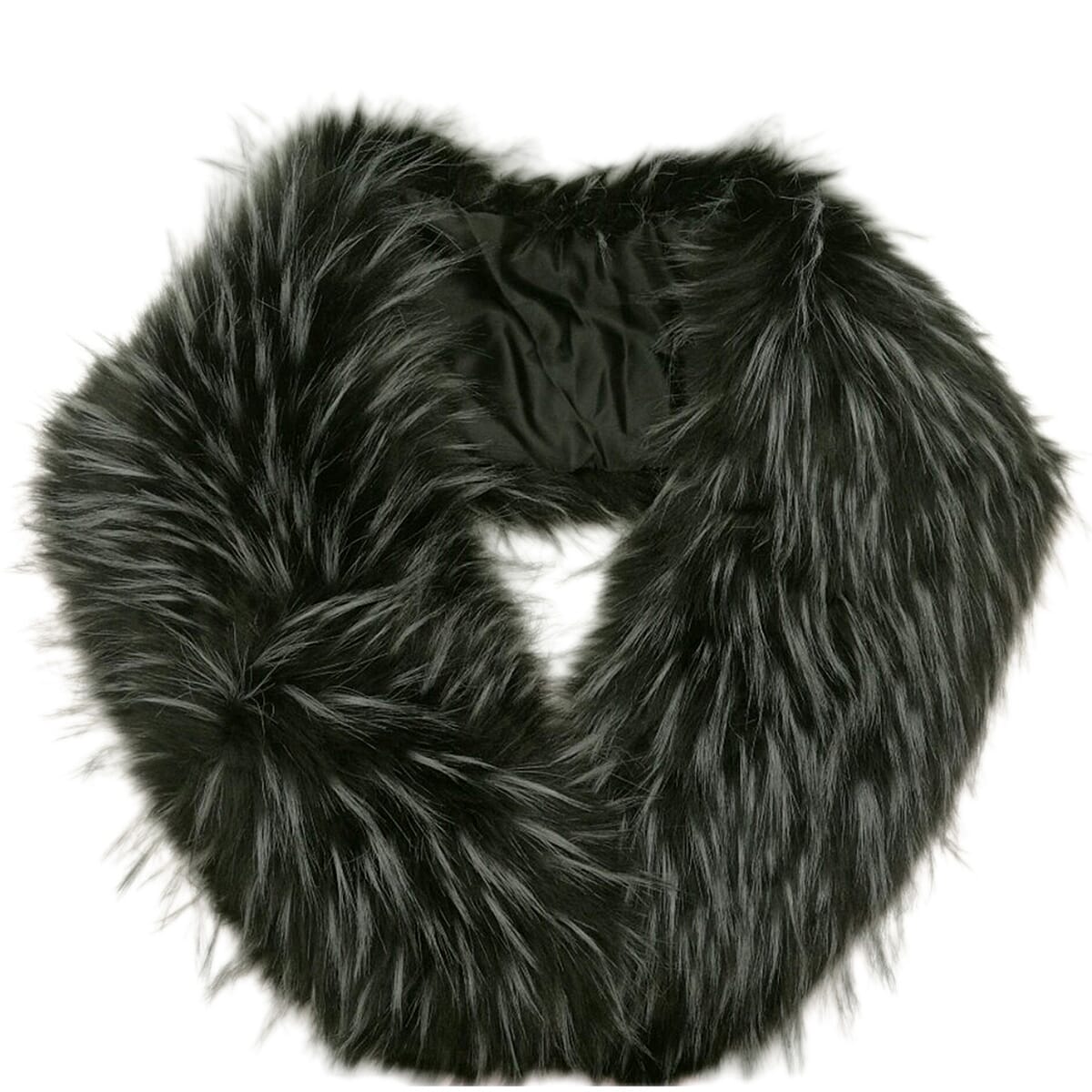Faux Fur Collar Scarf with Clip - Black 8296682 1