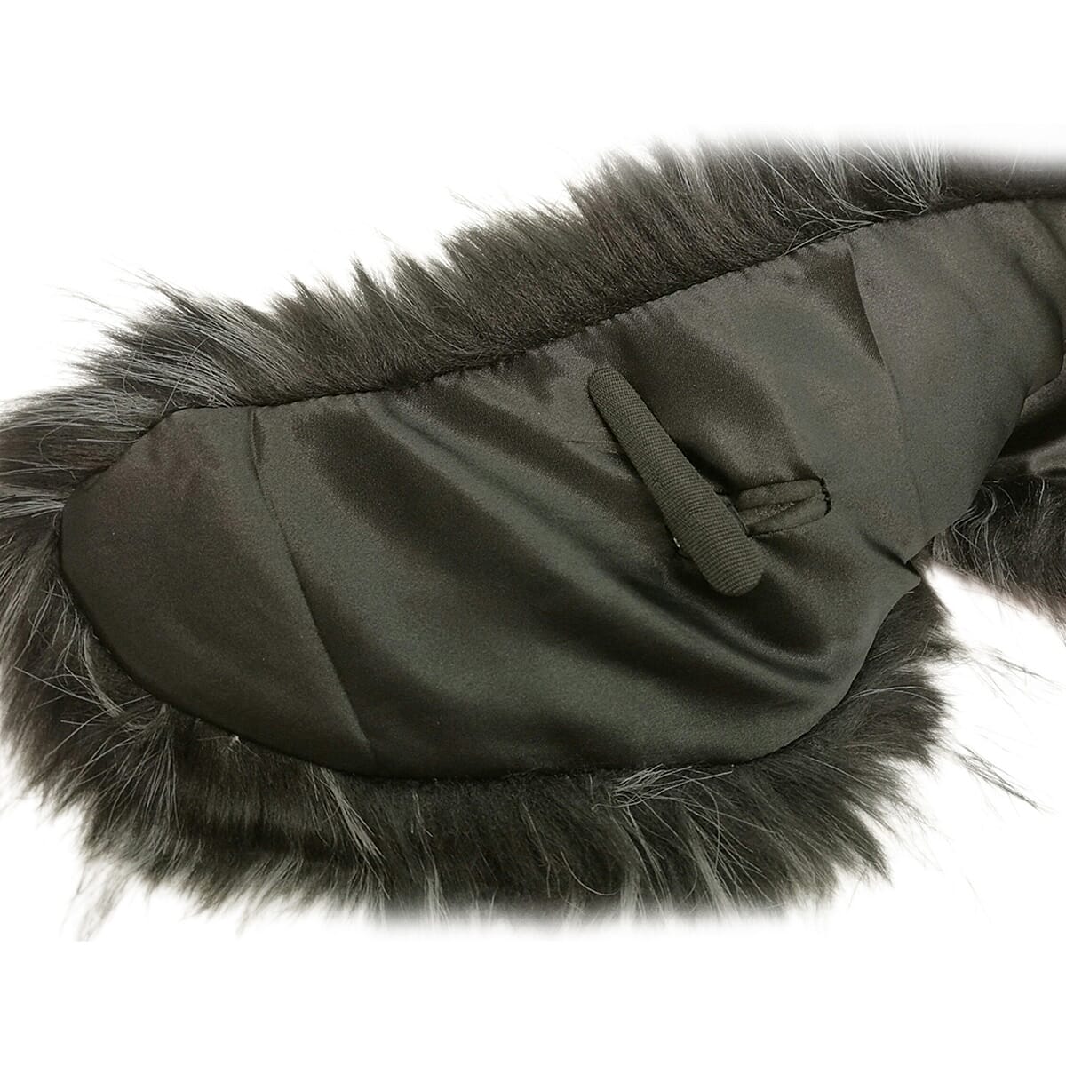 Faux Fur Collar Scarf with Clip - Black 8296682 2