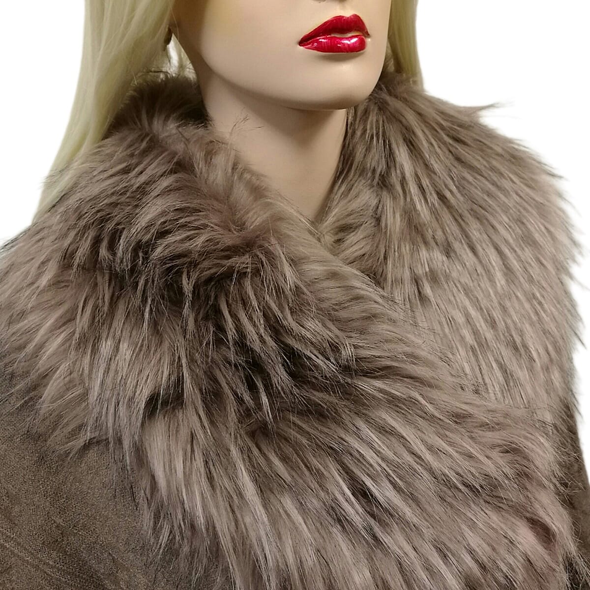 Faux Fur Collar Scarf with Clip - Mink 8296690 0