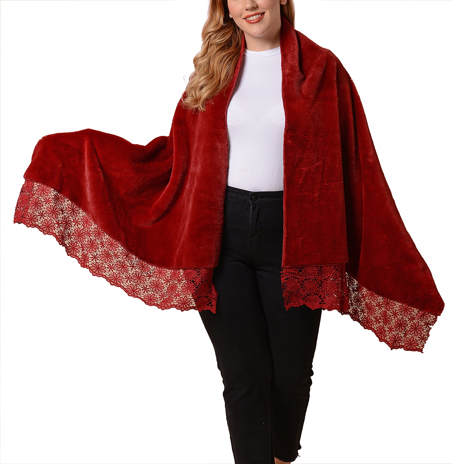 Faux Fur Hooded Cross-Over Scarf 3651160 2