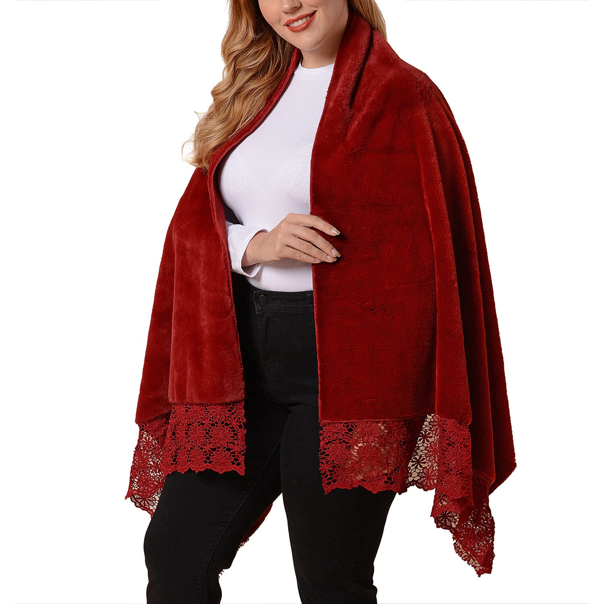 Faux Fur Hooded Cross-Over Scarf 3651160 3