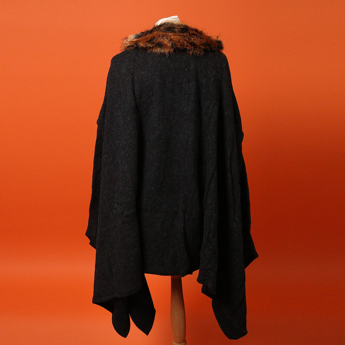 Faux-Fur Poncho Women's Jumper - Orange 6062724 2