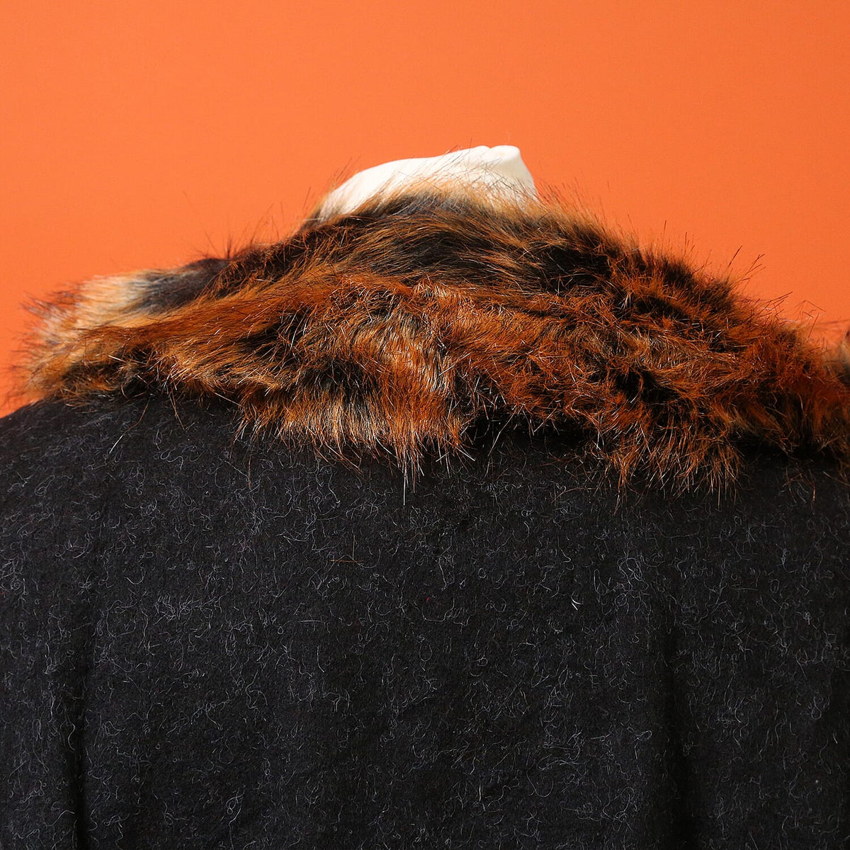 Faux-Fur Poncho Women's Jumper - Orange 6062724 3