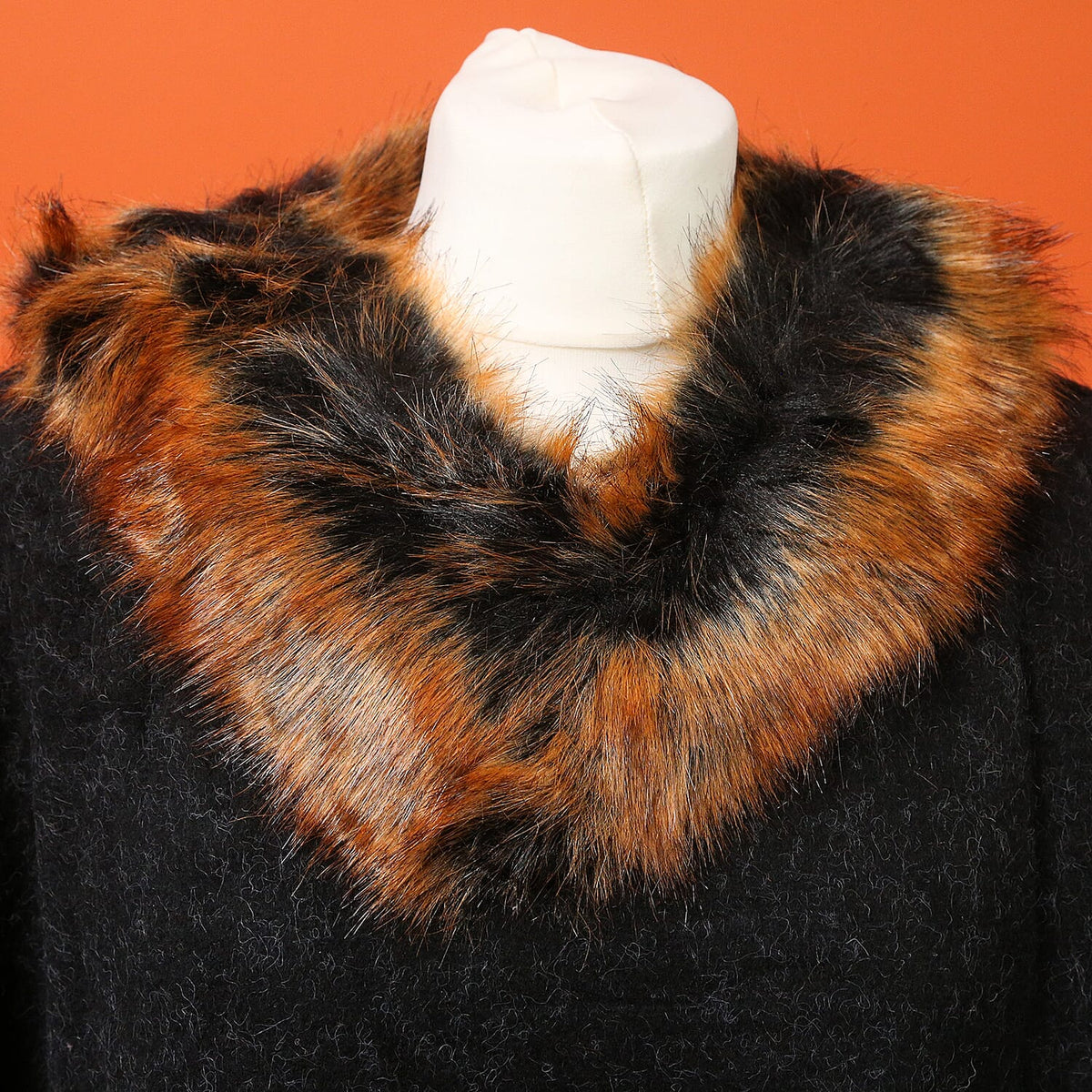 Faux-Fur Poncho Women's Jumper - Orange 6062724 4