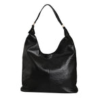Faux Leather Hobo Bag (Size 36x28x13 Cm) - Black