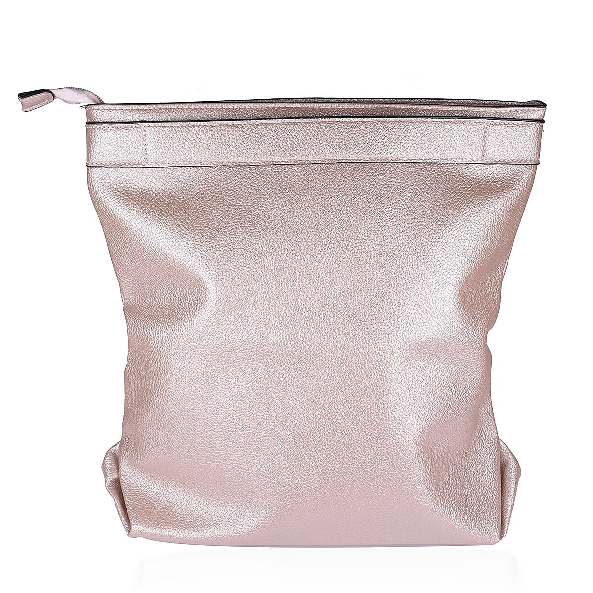 Faux Leather Metallic  Fold Over Clutch Bag - Rose Gold 7177039 0