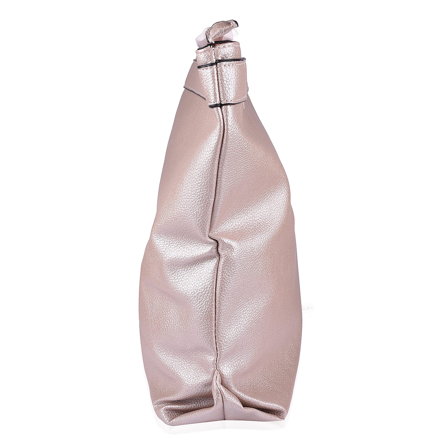 Faux Leather Metallic  Fold Over Clutch Bag - Rose Gold 7177039 1