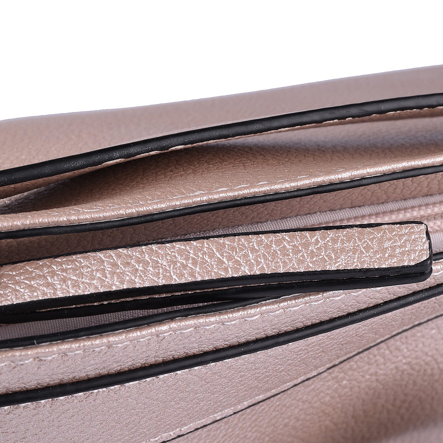 Faux Leather Metallic  Fold Over Clutch Bag - Rose Gold 7177039 3