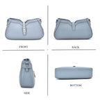 Designer Closeout - Super Soft Shoulder Bag with Charm Detail & Adjustable Strap - Light Stone Blue