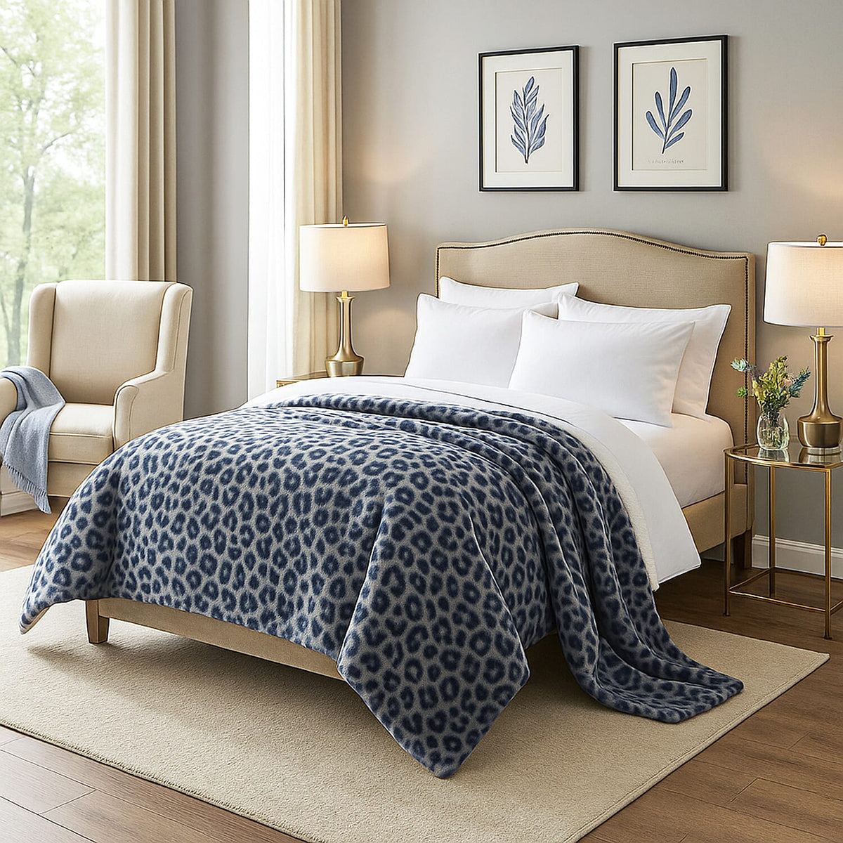 Faux Rabbit Fur Leopard Blanket 7797173 3