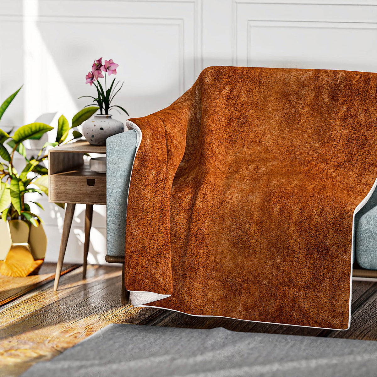 Faux Rabbit Fur Double Layer Blanket V32700111 1