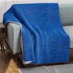 Faux Rabbit Fur Double Layer Blanket (Size-200x150cm) - Navy