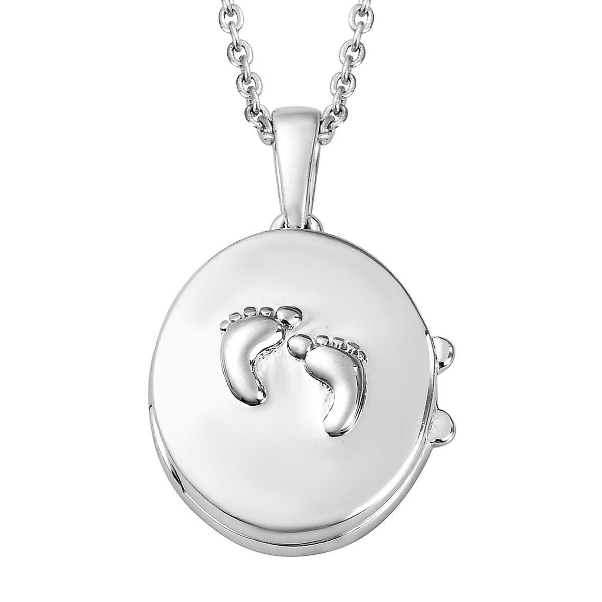 Feet Engraving Platinum Plated Sterling Silver Pendant 3623199 5