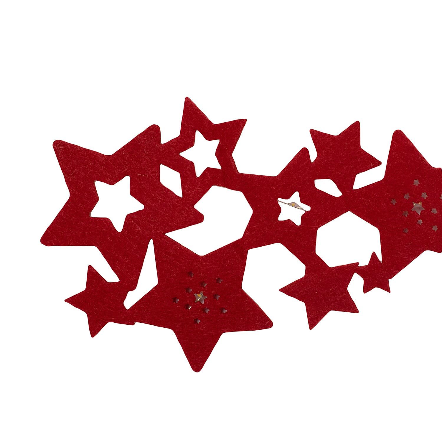 Felt Star Decorative Runner (Length-120 Cm) - Red 7552754 0