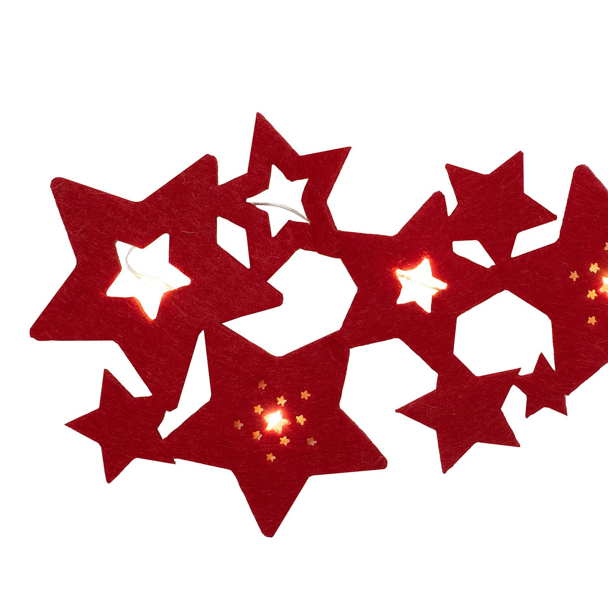 Felt Star Decorative Runner (Length-120 Cm) - Red 7552754 2