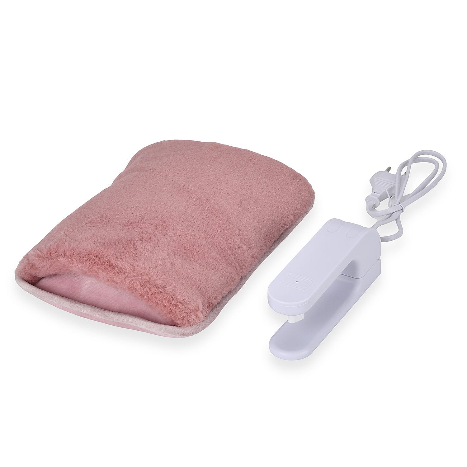 Electric Hot Water Bottle with Soft Plush Cover - Pink 7803832 0
