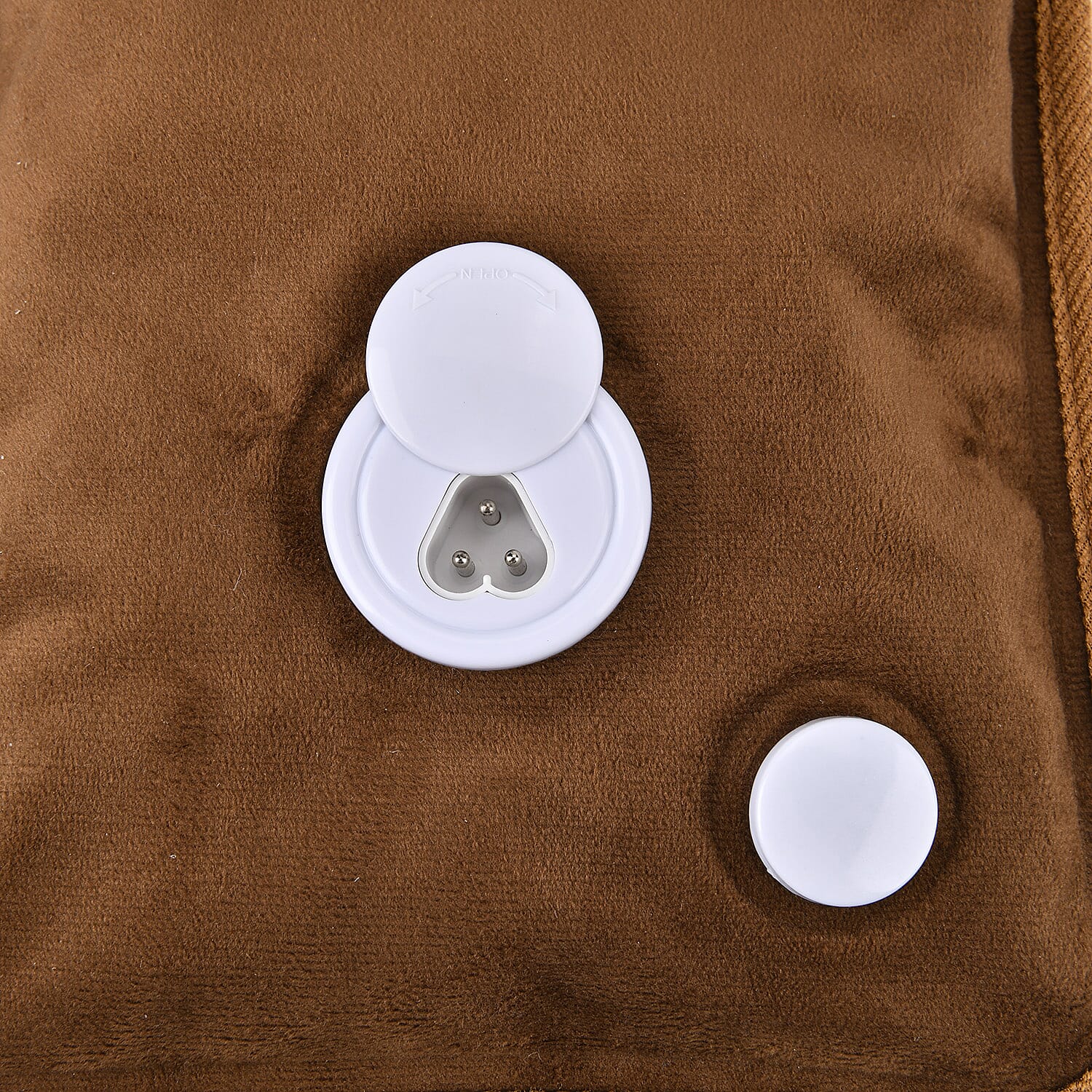 Electric Hot Water Bottle with Soft Plush Cover - Beige 7803833 5