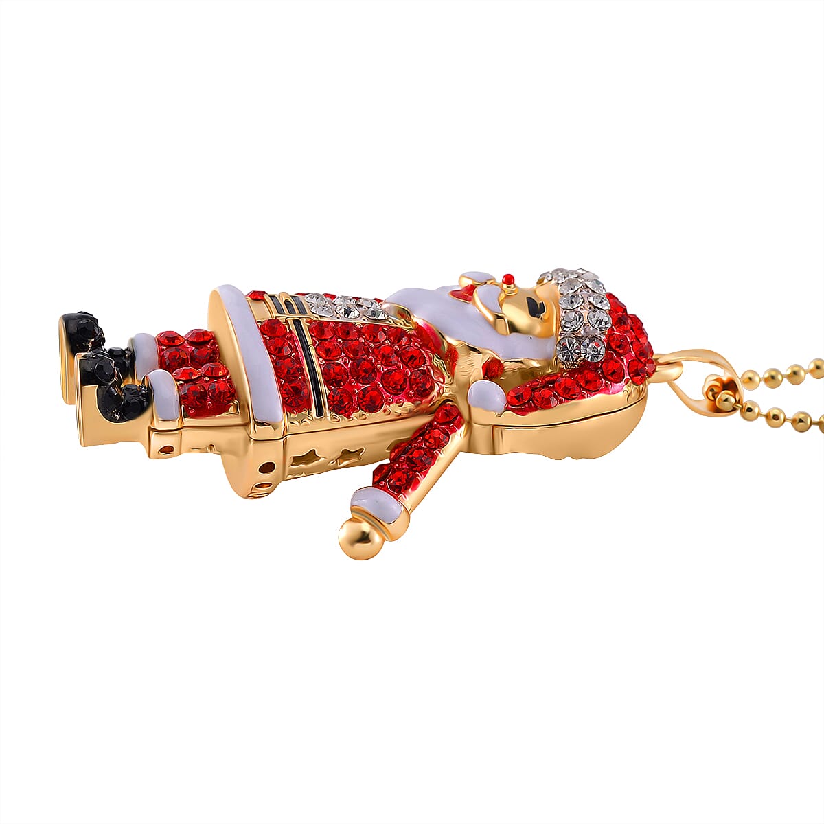 Multi Colour Crystal Enamelled Festive Santa Claus Necklace (Size - 24-2 Ext) 7987751 2