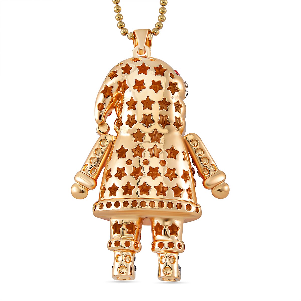 Multi Colour Crystal Enamelled Festive Santa Claus Necklace (Size - 24-2 Ext) 7987751 3