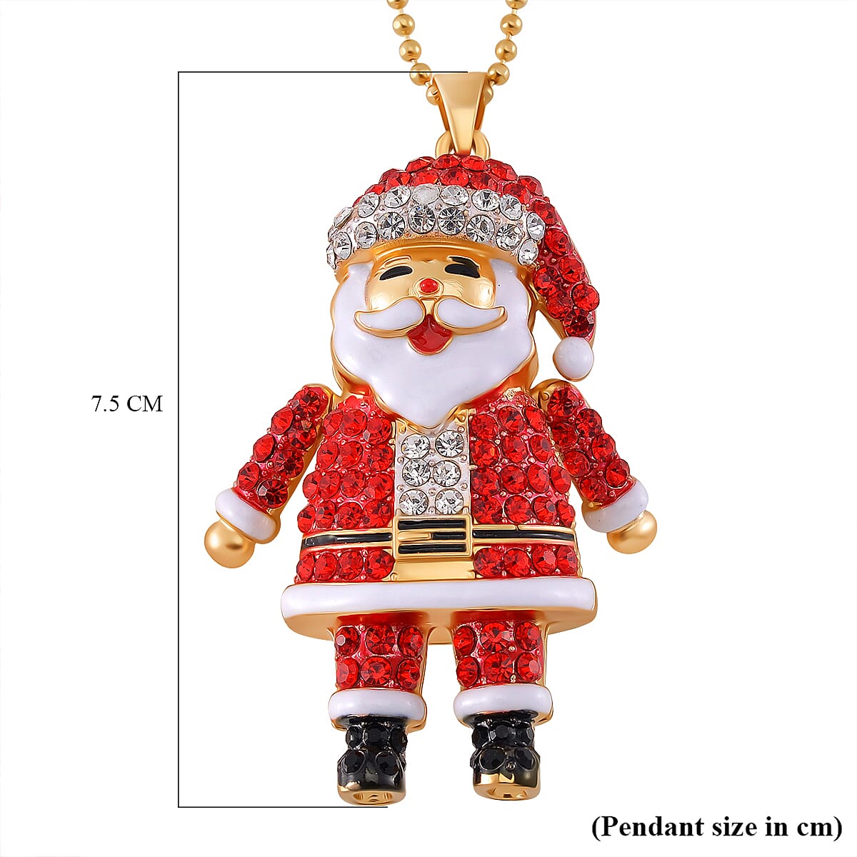Multi Colour Crystal Enamelled Festive Santa Claus Necklace (Size - 24-2 Ext) 7987751 5