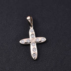 9K Yellow Gold Moissanite Cross Pendant