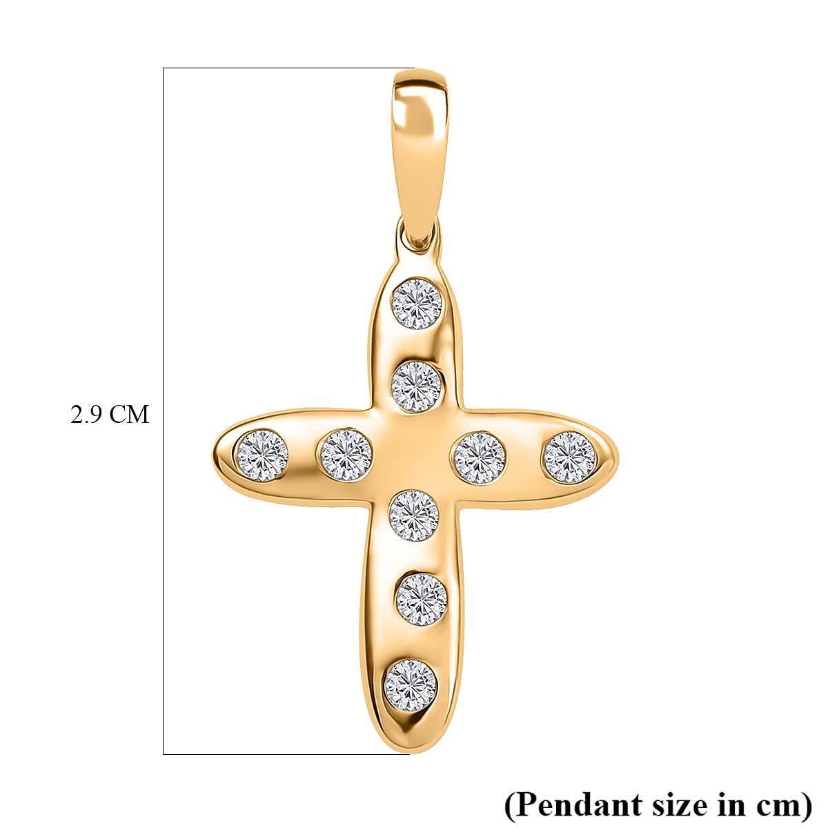 9K Yellow Gold Moissanite Cross Pendant 7987752 6