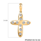 9K Yellow Gold Moissanite Cross Pendant