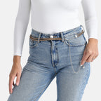 Fiber Belt with Rhinestones