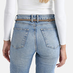 Fiber Belt with Rhinestones