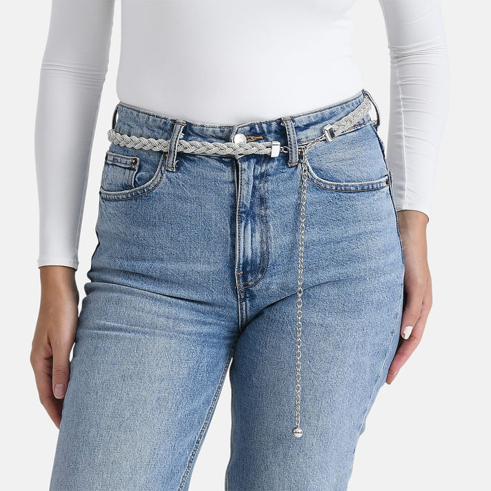 Fiber Belt with Rhinestones (120 cm) - White 8240855 1