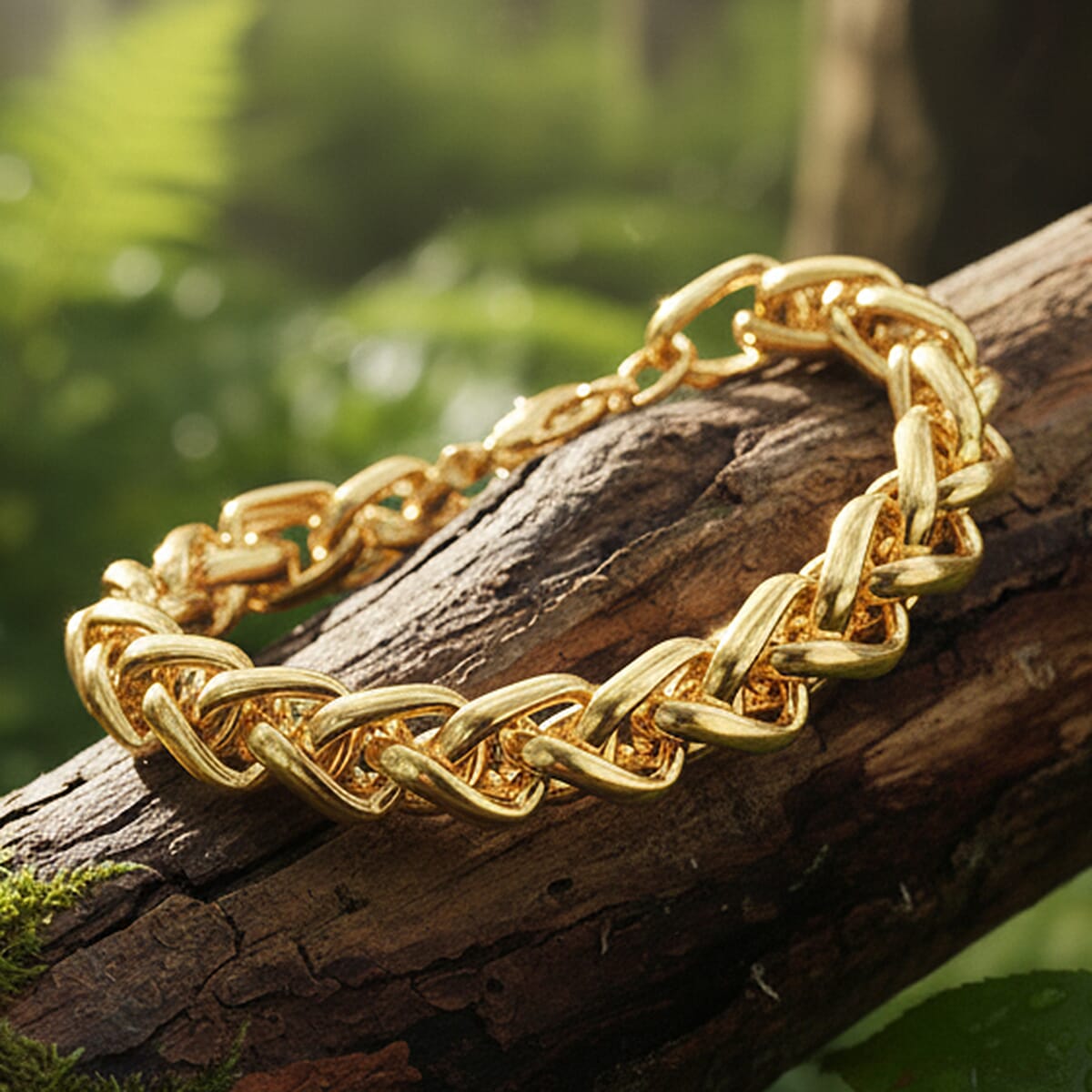 Designer Inspired - Handmade Spiga Bracelet (Size - 8) with Lobster Clasp in Yellow Gold Plated 8271656 8