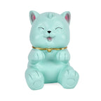 Cute Decorative Cat Figurine Money Bank - Blue