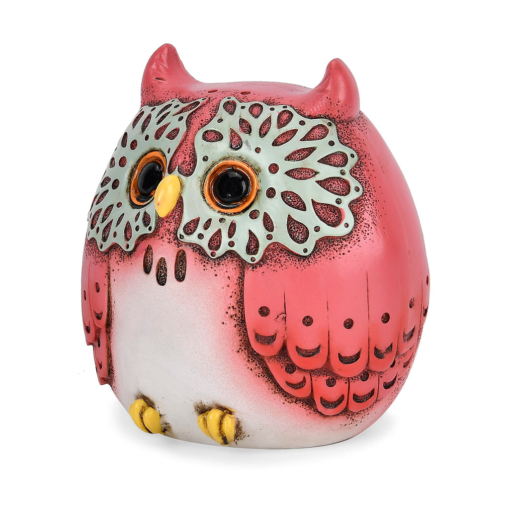 Cute Decorative Owl Figurine Money Bank - Pink