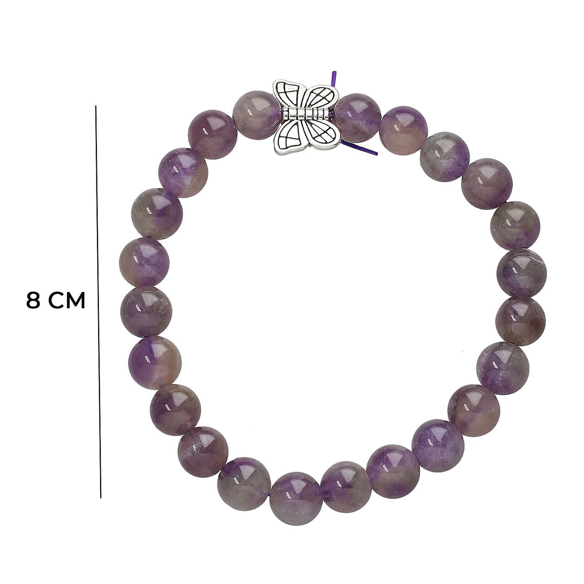 Handcarved Amethyst Guardian Angel Figurine Sculpture (Size 8 Cm) &amp; Butterfly Stretchable Bracelet Presented in Velvet Pouch With Gift Card V32575727 8
