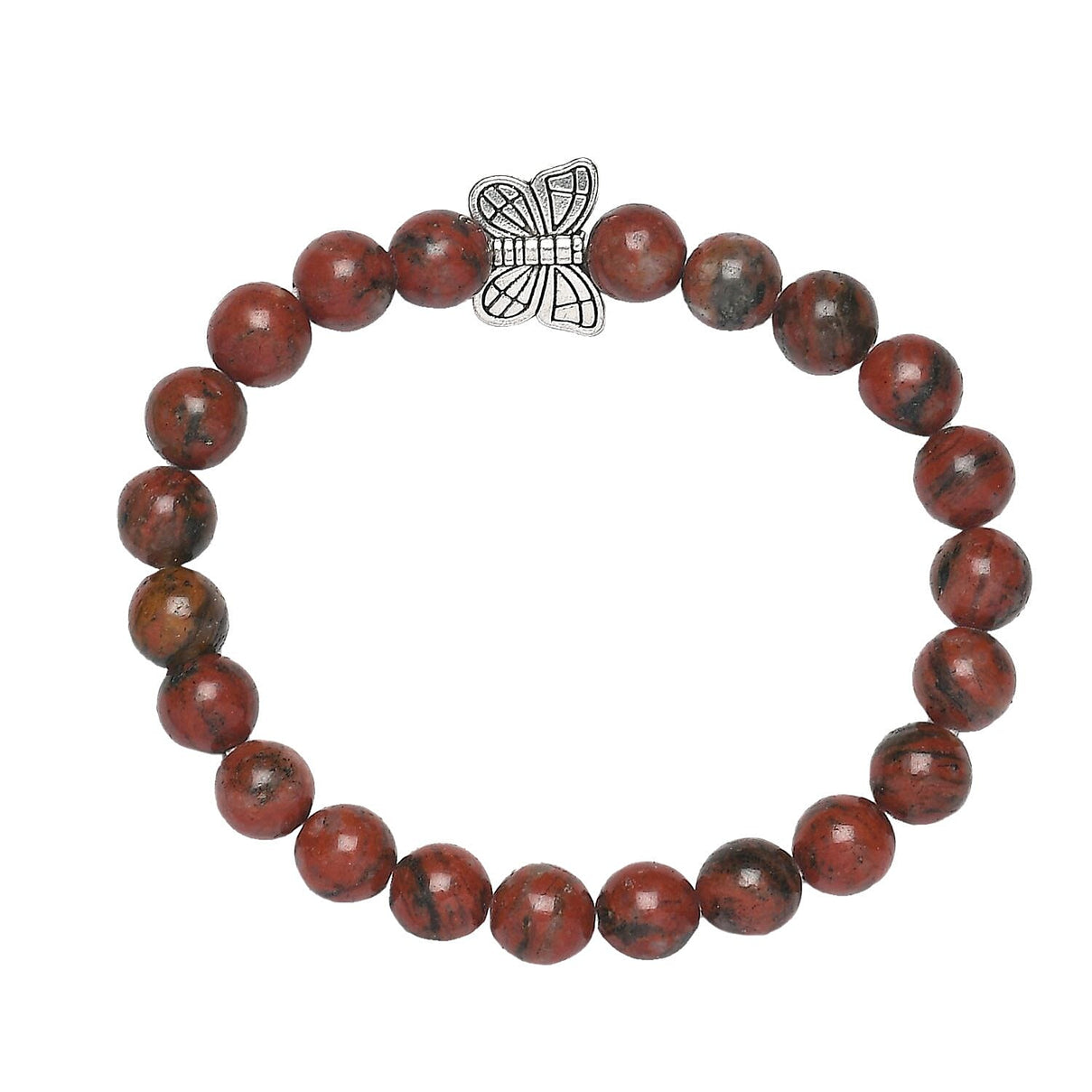 Handcarved Red Jasper Guardian Angel Figurine Sculpture (Size 8 Cm) &amp; Butterfly Stretchable Bracelet Presented in Velvet Pouch With Gift Card V32518892 7