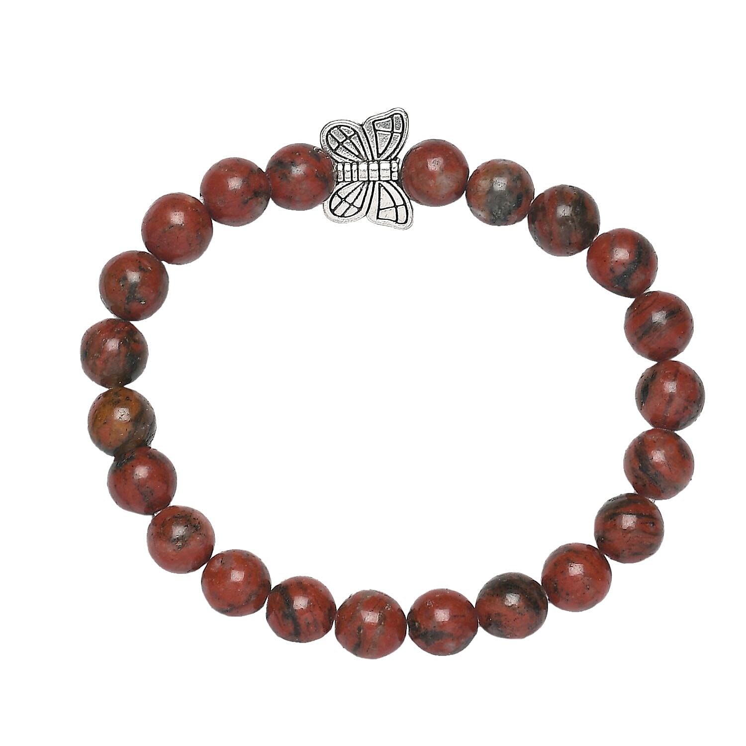 Handcarved Red Jasper Guardian Angel Figurine Sculpture (Size 8 Cm) &amp; Butterfly Stretchable Bracelet Presented in Velvet Pouch With Gift Card V32518892 7