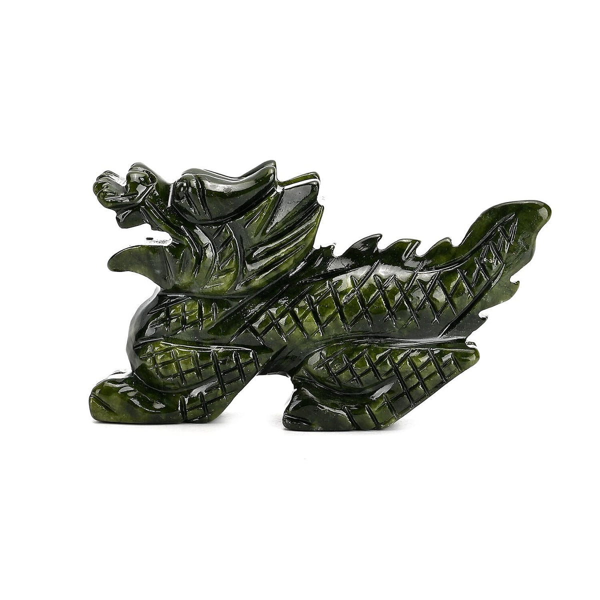 Limited Edition Handcrafted Serpentine Dragon Figurine Symbolizes Power, Strength, and Protection - Green V32515196 0