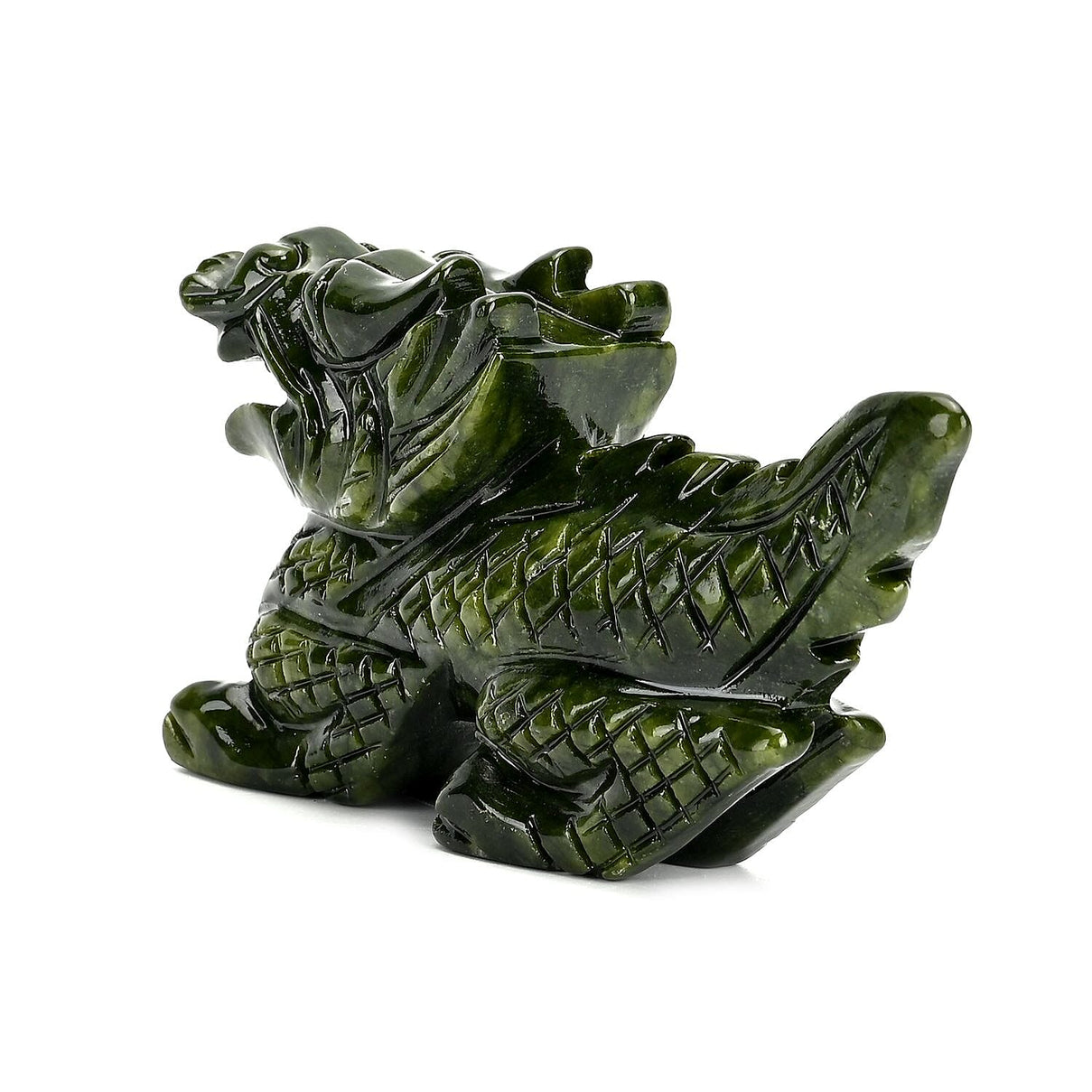 Limited Edition Handcrafted Serpentine Dragon Figurine Symbolizes Power, Strength, and Protection - Green V32515196 4