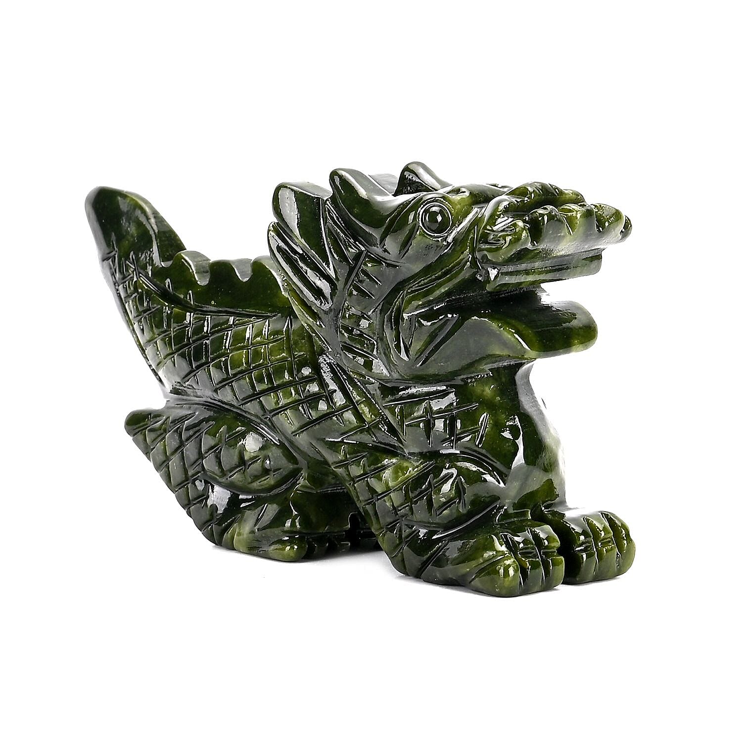 Limited Edition Handcrafted Serpentine Dragon Figurine Symbolizes Power, Strength, and Protection - Green V32515196 5