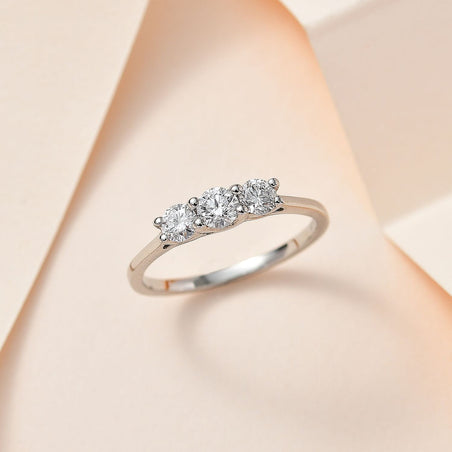 Diamond Trilogy Ring in 950 Platinum V32557404 2