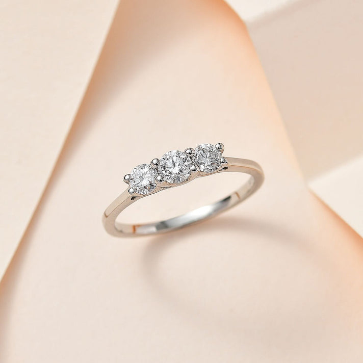Diamond Trilogy Ring in 950 Platinum 7688720 2