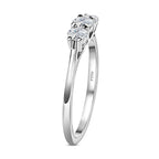 One Time Deal - 950 Platinum SGL Certified (I1-I2-GH) Diamond Trilogy Ring 0.50 Ct, Platinum Wt. 3.78 Gms.