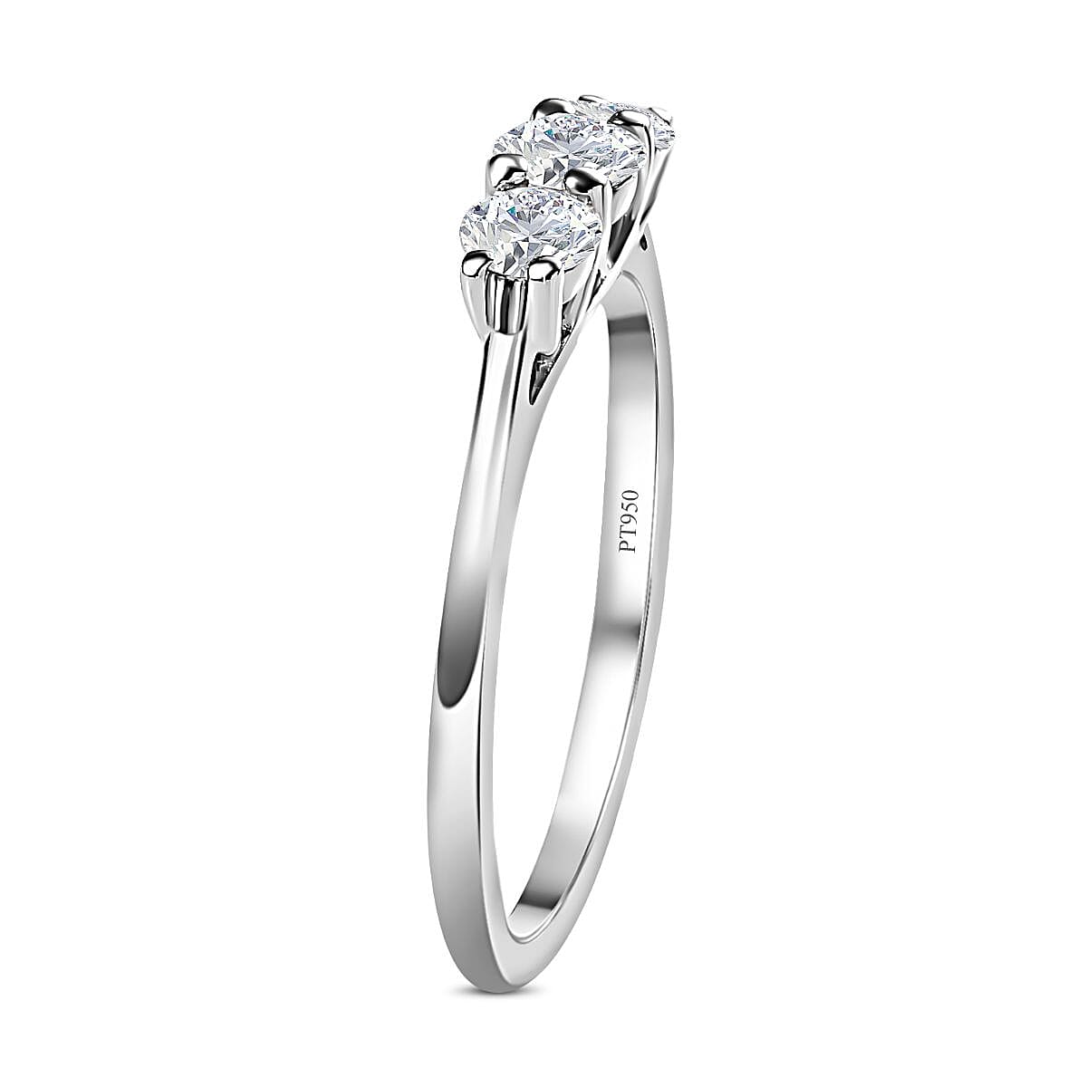 Diamond Trilogy Ring in 950 Platinum V32522026 4