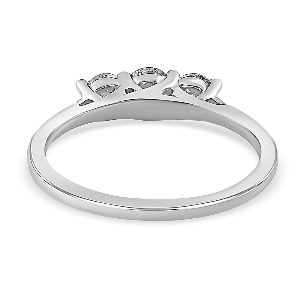 One Time Deal - 950 Platinum SGL Certified (I1-I2-GH) Diamond Trilogy Ring 0.50 Ct, Platinum Wt. 3.78 Gms.